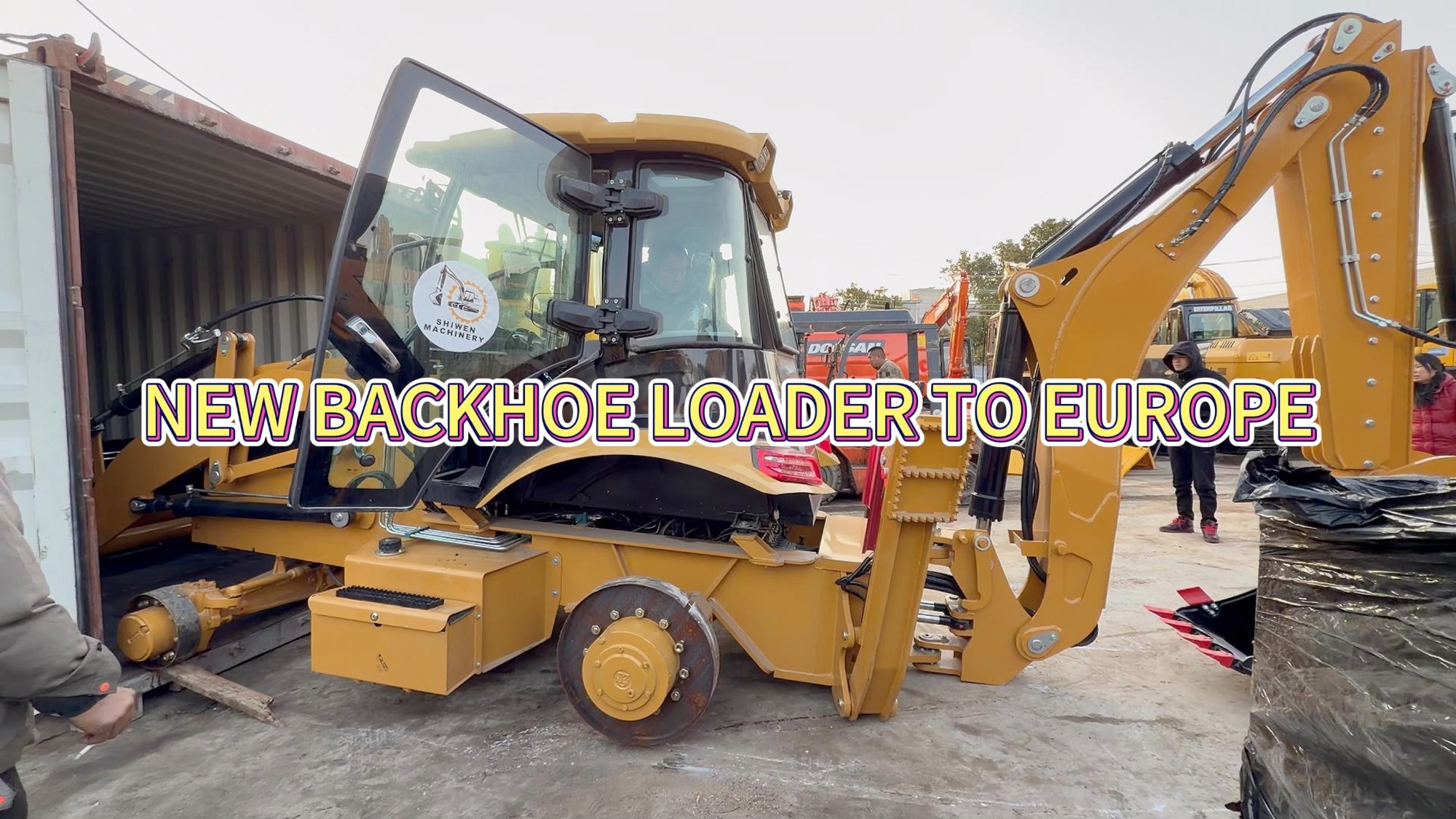 Case | Ship one New backhoe loader to Europe!
