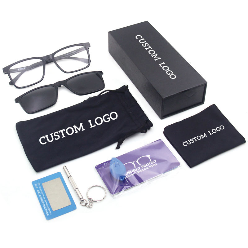 Anti Blue Light Blocking Clip on Sunglasses with Eyeglasses Case