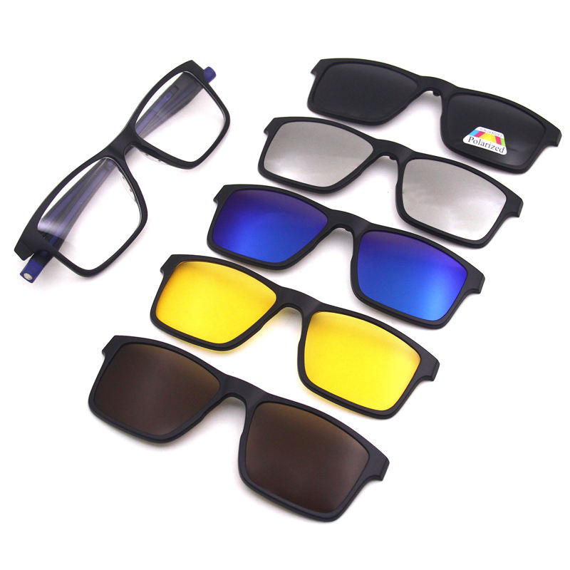 Interchange Lenses Eyewear 5 in 1 Eyeglasses Frames,Clip on glasses,5 in 1 clip on glasses