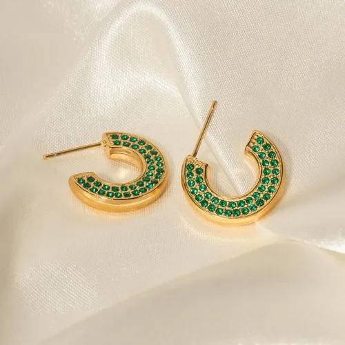 JDET14 Green zircon stud earrings
