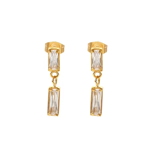 JDET17 Rectangular zircon pendant earrings