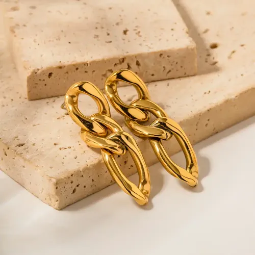 JDET67 Titanium Steel Drop Earrings Women's Chain Earrings