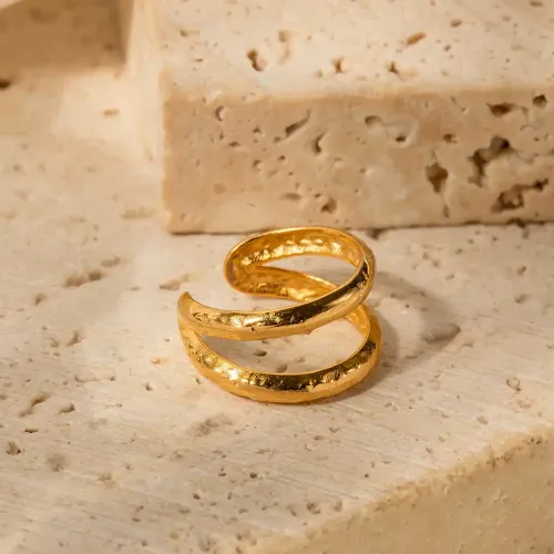 JDET90 18K stainless steel double layer ear clip sense jewelry wholesale