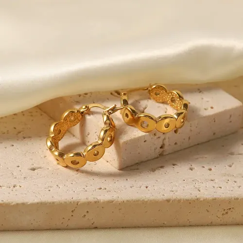 JDET198 Niche design circle non-fading jewelry