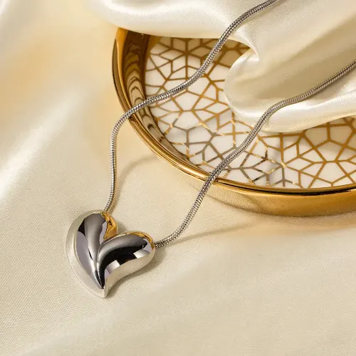 JDET775 18K Gold Big Heart Shape Stud Earrings Stainless Steel Women's Jewelry