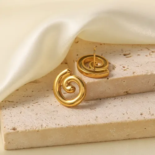 JDET195 18K gold stainless steel irregular stud earrings