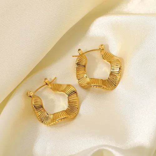 JDET837 Titanium Steel Earrings 18K Gold Plated Stainless Steel Women's Jewelry