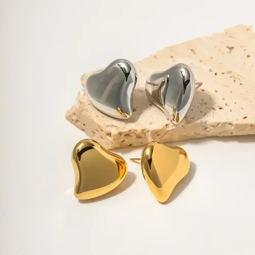 JDET617 Accessories 16k gold irregular heart earrings