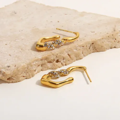 JDET160 Irregular personalized sexy earrings with diamond wrap earrings