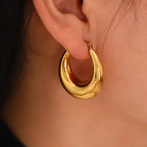 JDET141 hoop hollow earrings