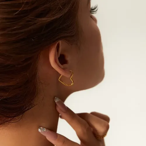 JDET647 Titanium steel stainless steel 18K gold plated love earrings earrings for women