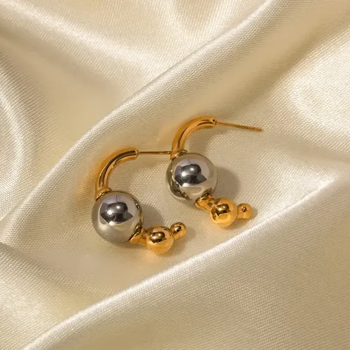 JDET761 18k gold and silver color matching stainless steel jewelry wholesale