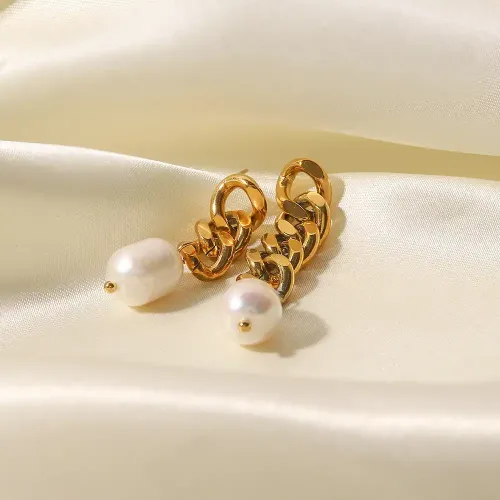 JDET713 women's freshwater pearl stud earrings