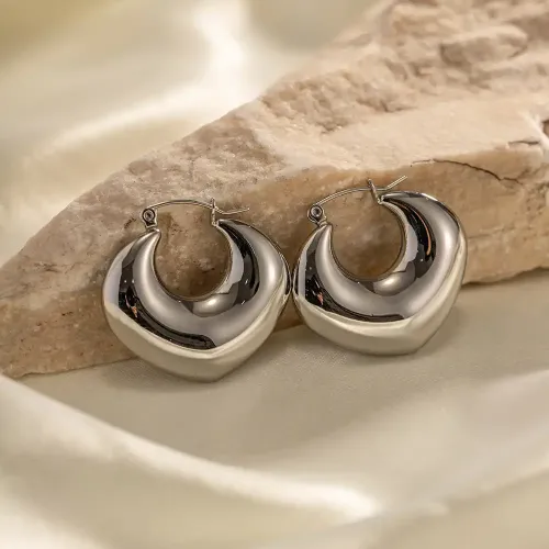 JDET448 Stainless Steel Hollow Earrings