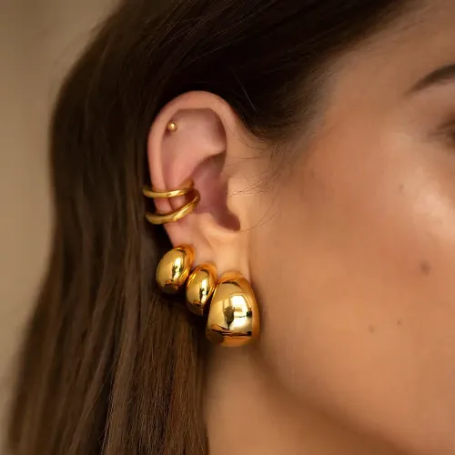 JDET420 18k Gold Plated Size C Stainless Steel Ear Clips