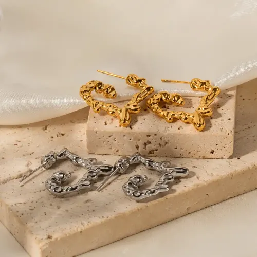 JDET554 18K gold stainless steel earrings love jewelry women