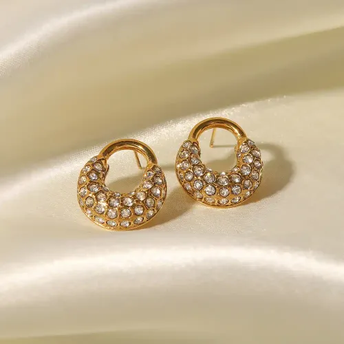 JDET182 Luxurious earrings with diamond design sense earrings