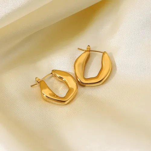 JDET851 Titanium steel plated 18k gold rhombus women's popular earrings jewelry