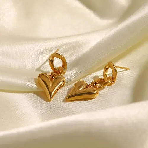 JDET161 Niche 18K Gold Love Trendy Earrings