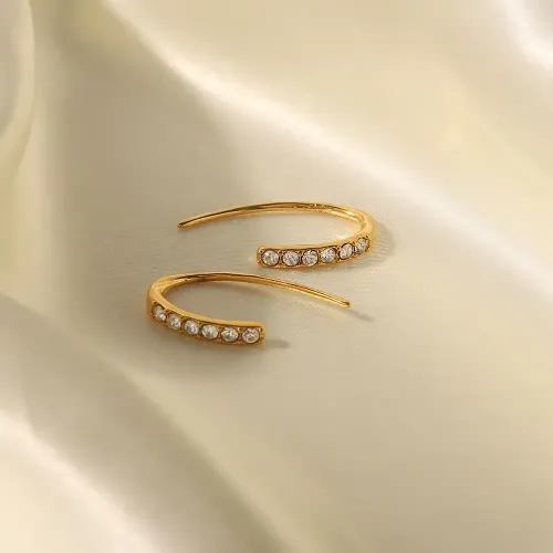 JDET745 Stainless steel zircon ear clip ear bone clip non-pierced earrings