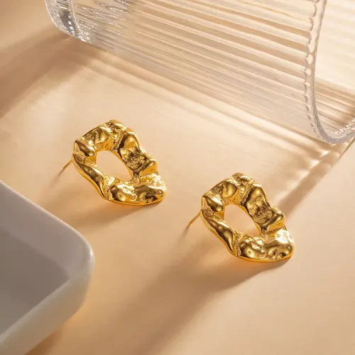 JDET30 Stainless steel gold-plated stud earrings