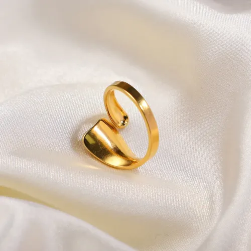 ZTRT70 Elegant 18K Gold Plated Open Ring, Special Shaped Geometric Design for Women