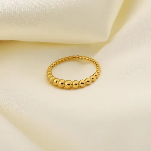ZTRT82 Exquisite Mini Dot 18K Gold IP Electroplated Stainless Steel Wedding Ring