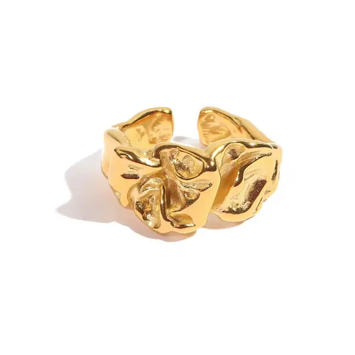 ZTRT85 Textured Stainless Steel Index Finger Ring Men Women