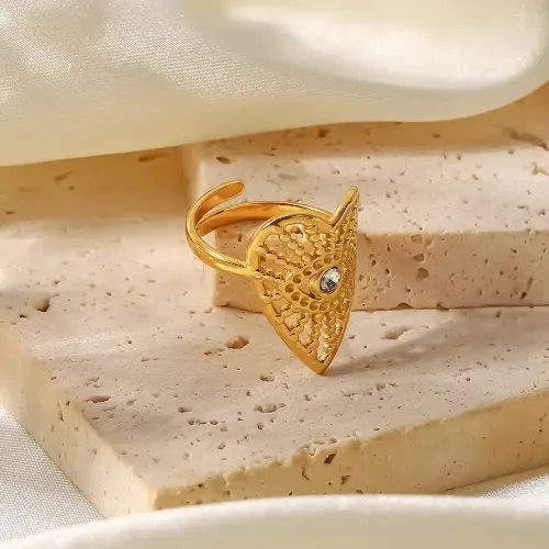 ZTRT191 Wholesale 18K Gold Love Ring with Diamond Eye Design Women's Luxury Statement Jewelry