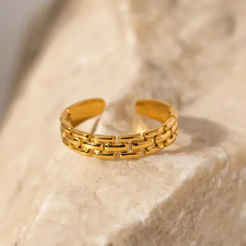 ZTRT105 Chic 18K Braided Stainless Steel Ring Women's Wholesale Fashion Jewelry
