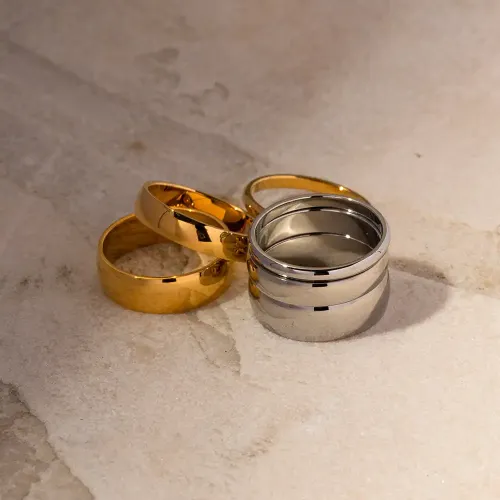 ZTRT123 Luxury 18K PVD Gold Plated Party Ring Stainless Steel Fashion Jewelry for Women