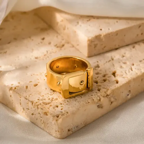 ZTRT215 Elegant Gold Plated Closed Band Ring Stainless Steel Wholesale Jewelry