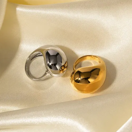 ZTRT21 Wholesale 18K Gold Plated Stainless Steel Closed Band Ring Luxury Jewelry