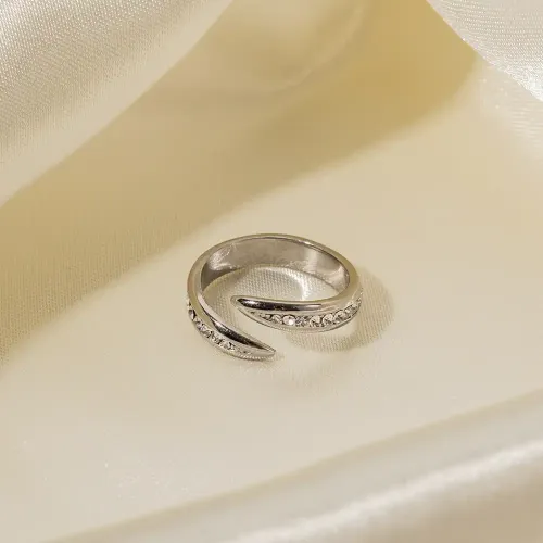 ZTRT247 18K Gold Open Ring with White Diamond Women's Fine Hand Jewelry Wholesale