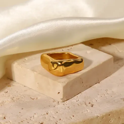 ZTRT155 Premium Wide Band Gold Ring for Women Luxurious Feminine Jewelry
