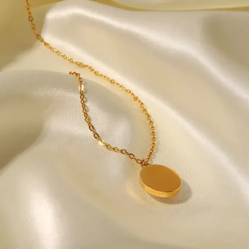 ZTNT491 Elegant Oval Opal Collarbone Pendant Necklace with Delicate Chain