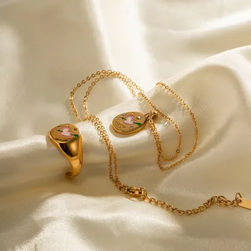 ZTNT319 Colorful Enamel Eternal Love Pendant Necklace Oil Drop Design Fashion Jewelry