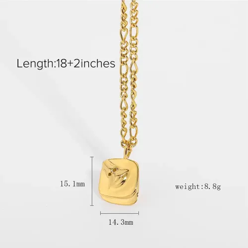 ZTNT23 Women's Abstract Human Face Pendant Necklace Gold Plated Stainless Steel