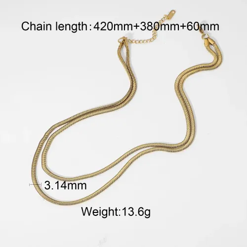 ZTNT311 European Style Double Layer Gold Plated Snake Chain Necklace for Ladies