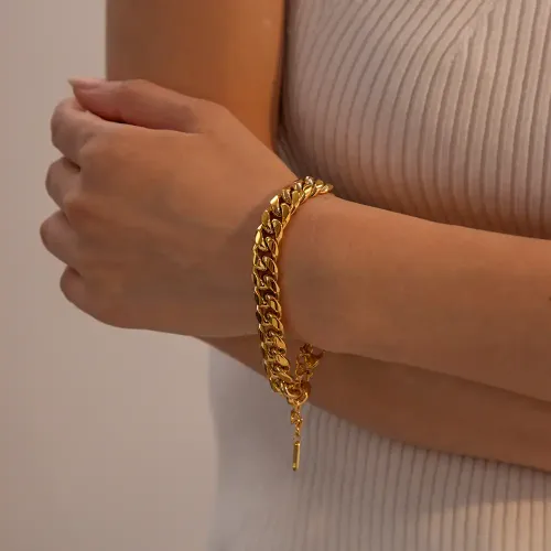 ZTNT467 Love Pendant Necklace & Bracelet Set Stainless Steel Clavicle Chain Jewelry