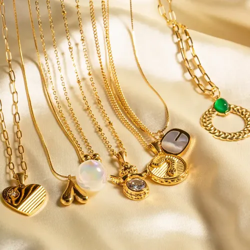 ZTNT489 18K Gold Plated Zircon Inlaid Compass Snak...