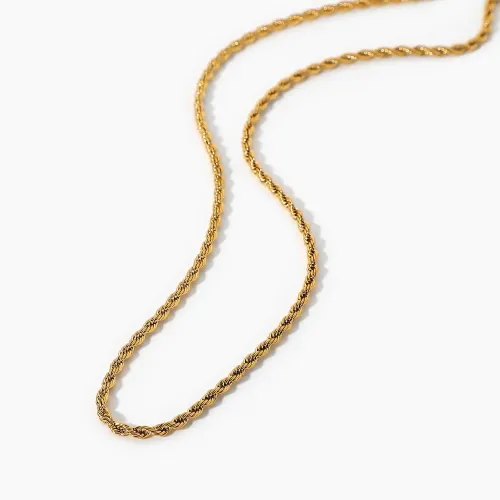 ZTNT440 18K Gold Plated Thin Chain Necklace Sleek Stainless Steel Neck Jewelry for Women
