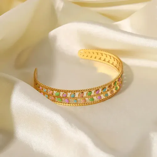 ZTBT211 18K Gold Olive Leaf Bracelet Women's Stainless Steel Fashion Jewelry
