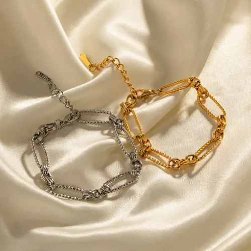 ZTBT234 Wholesale 18K Gold-Plated Long Hollow Brai...