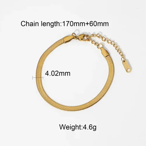 ZTBT47 Luxury 18K Gold-Plated Thick Chain Bracelet Stainless Steel Wholesale Jewelry