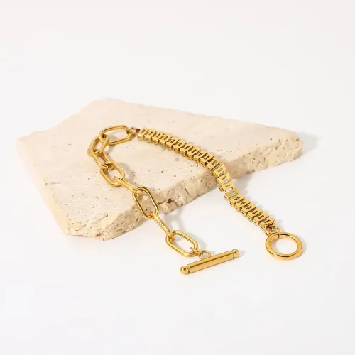 ZTBT184 18K Gold OT Clasp Chain Bracelet Women's Adjustable High-End Jewelry
