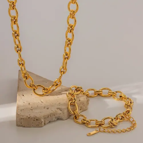 ZTBT146 Wholesale 18K Gold Plated Stainless Steel Chain Bracelet for Women