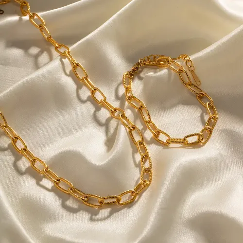 ZTBT96 Wholesale 18K Gold Stainless Steel Thread Chain Long Bracelet for Women