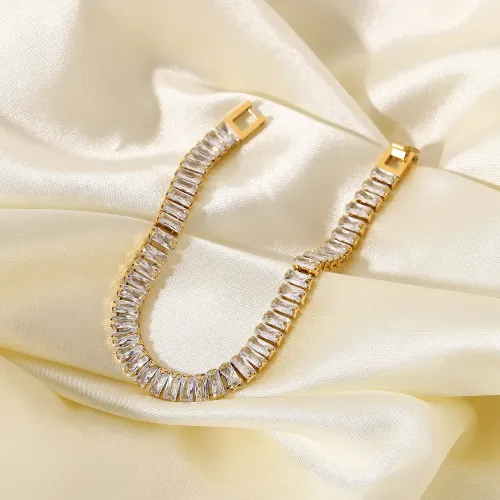 ZTBT43 Elegant Full Diamond Zircon Hair Bracelet Women's Luxe Accessory