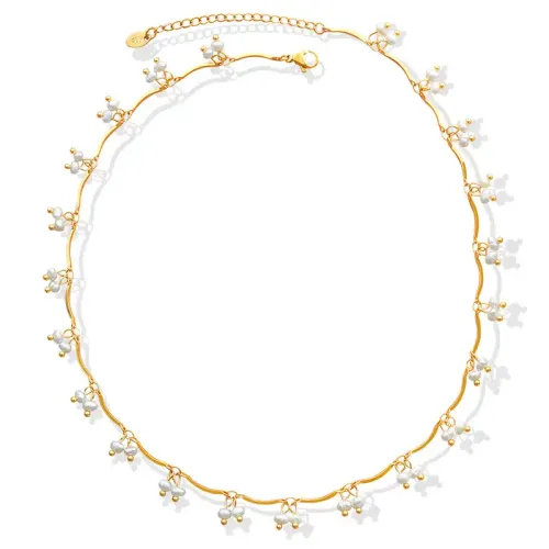 FXNT113 Wholesale Gentle Natural Freshwater Pearl Collar with Small Pendant Necklace Accessories